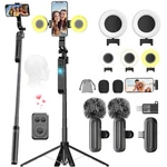 Brdoogu 71" Phone Tripod Wireless Mic Light Auto Track. Fixed Price $89.99.