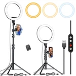 Kaiess 10.2" Selfie Ring Light With 65" Adjustable Tripod Stand & Phone Holde.... Fixed Price $33.30.