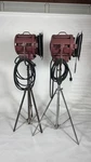 2-MOLE Richardson 2K Fresnel Stage Lights W/barn Doors & Stands. Fixed Price $600.00.