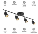 Vidalite Modern 3 Ft. 4 Spot-light Fixed Track Lighting Kit W/ Rotating Heads. Fixed Price $57.99.