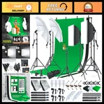 Lincostore Photo Video Studio Light Kit AM169 - Including 3 Color Backdrop. Fixed Price $214.99.