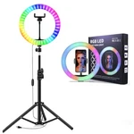 10" Rgb Selfie Ring Light With 63" Tripod Stand For Live-streaming Tiktok. Fixed Price $29.99.