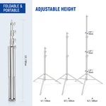 Neewer 2.8M Spring Cushioned Heavy Duty Stainless Steel Light Stand Tripod. Fixed Price $62.99.
