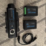Dracast D-25 Dual Charger Adapter With Two DS-90SC V-mount Battery Pack. Fixed Price $389.00.