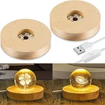 Honoson 2 Pcs Led Base Wood Light Display For Crystal Glass Art Resin. Fixed Price $14.12.