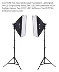 Interfit F5 Two-head Continuous Fluorescent Lighting Kit.. Fixed Price $90.00.