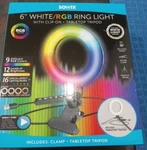 Bower 6" White/rgb Ring Light With Clip-on +tabletop Tripod Inline Remote. Fixed Price $16.00.