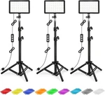 Photography Lighting Kit Dimmable 5600K Usb Led Video Studio 9* Color Filters. Fixed Price $64.17.