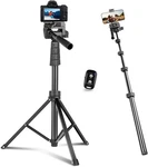 Ubeesize 62" Phone Tripod & Selfie Stick Camera Stand With Remote.. Fixed Price $27.99.