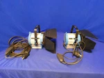 Arri 650W Plus Lights Qty 2 W/on-off Switches, Barn Doors For Each, Twist Plugs. Fixed Price $120.00.