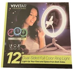 Vivitar 12 Dual-sided White/full Color Light Ring--tripod, Remote, Phone Cradle. Fixed Price $11.00.