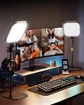 Professional Video Conference Lighting With Stand Phone Holder - 2 Pack. Fixed Price $133.99.