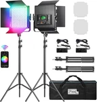 Pixel K80X Photography Lighting (2) W/app Control, 2600K-10000K Cri 97 + Rgb Led. Fixed Price $165.00.