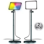 Bower 8" Creator Led Rgb Light Kit 2-PACK W/ 32" Extendable Aluminum Stands New. Fixed Price $45.50.