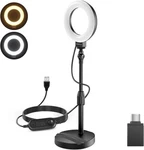 Neewer Basics 5"/13CM Desk Ring Light With Stand, Phone Holder Base, 10W Led Sel. Fixed Price $20.99.