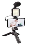 Helix Vlogger Pro Portable Studio Kit Phone Mic, Stand, Camera Light, Remote. Fixed Price $20.25.