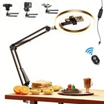 Desk Selfie Ring Light Overhead Camera Phone Mount Video Recording Live Meeting. Fixed Price $22.79.