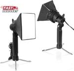 Meking Mini Softbox Photography Lighting Kit, Portable 4X4.8IN Continuous. Fixed Price $39.99.