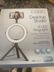 Iconic Desktop Studio 8-INCH Led Ring Light With Tripod Stand. Fixed Price $19.99.
