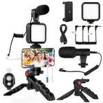 Vlogging Kit For Iphone, Android (with Tripod), Mini Led Video Light + Card. Fixed Price $38.00.