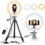 Ubeesize 10.2" Selfie Ring Light With 50" Tripod Stand & Flexible Phone Holder. Fixed Price $21.74.
