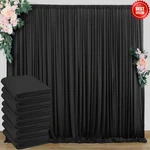 40X10FT Black Backdrop Curtain 8 Panels Wrinkle Free Party Stage Drapes. Fixed Price $121.19.