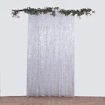 8FT X Silver Geometric Sequin Photo Backdrop Curtain Drape Panel Party. Fixed Price $45.64.