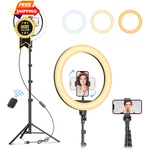 Weilisi 12" Selfie Ring Light With 63" Tripod Stand, Dimmable Led White/warm. Fixed Price $59.98.