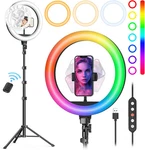 Weilisi 10" Ring Light With Stand 72'' Tall & Phone HOLDER,38 Color Modes Selfie. Fixed Price $41.51.
