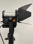 Litepanels Inca Tungsten Led Fresnel With 4-LEAF Barndoor Model 906-4003. Fixed Price $350.00.