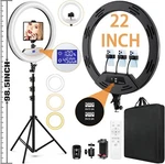 22"RING Light Stand,ring For Iphone Ipad,with 75"TRIPOD/LCD.... Fixed Price $152.52.