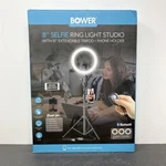 8 Bower Selfie Ring Studio Light With 51" Extendable Tripod + Phone Holder. Fixed Price $11.39.
