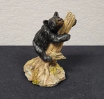 Slifka Figurine Black Bear Climbing Tree Stump 3 5 (X9219). Fixed Price $6.95.