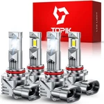 Topik 9005 9006 Led Light Bulbs Combo, 76,000LM 900% Brighter, HB3 HB4. Fixed Price $72.66.