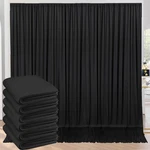 30FT Wrinkle Free Black Backdrop Curtain For Parties, 6 Panels 5X10FT .... Fixed Price $100.10.
