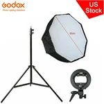 Us Godox 80CM Octagon Umbrella Softbox+s-type Bowens Bracket Stand For V850 860. Fixed Price $54.99.