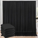 20FT Wrinkle Free Black Backdrop Curtains For Parties, 4 Panels 5X10FT.... Fixed Price $64.08.
