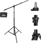 110" Heavy-duty Photography Light Stand With Boom Arm For Softbox & Flash. Fixed Price $165.99.