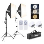 Torjim 27'' Softbox Lighting Kit 2-PACK W/ Led Bulbs & Remote 3000K-7500K. Fixed Price $59.99.