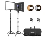 2 Pack Neewer 13" Led Video Light Panel Kit, Bi Color Dimmable With Tripod. Fixed Price $125.00.