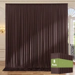 40FT Wrinkle Free Brown Backdrop Curtains For Parties, 8 Panels 5X10FT.... Fixed Price $135.40.