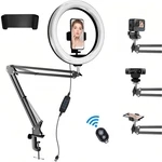 Desk Ring Light Overhead Camera Phone Mount Selfie For Video Recording Usa. Fixed Price $23.70.