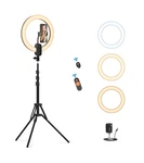 12" Selfie Ring Light With 63" Tripod Stand/phone Holder, Qeuoo... Usa Fast Ship. Fixed Price $69.92.