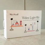 Niceveedi NV-L12 Black Adjustable Brightness Photography Video Light Set Up Kit. Fixed Price $30.00.