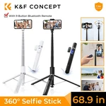 K&f Concept Auto Open Close Tripod Stand 360 Selfie Stick For Iphone. Fixed Price $35.59.