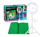 Studio Creator 2 Video Maker Kit Green Screen, Ring Light, Tripod Vlogging. Fixed Price $19.00.