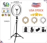 8" Led Ring Light W/ 53" Tripod & Phone Holder For Streaming Makeup Video Usb. Fixed Price $19.89.