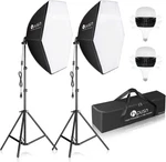 Hpusn Softbox Lighting Kit 30X30IN Continuous 5400K Bulbs. Fixed Price $138.84.