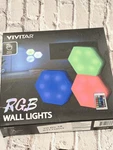 Vivitar Hexaglow Rgb: 3-PACK Modular Led Kit With Touch-activation, Remote. Niop. Fixed Price $14.79.
