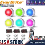 Everbrite 6PC Led Puck Tap Push W/12 Rgb Color Wireless Touch Lights. Fixed Price $20.99.